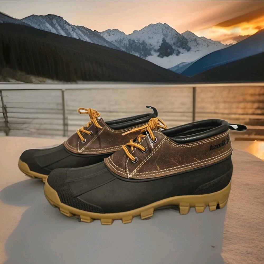 New! Kamik Yukon 3 Low Waterproof Boot Brown Leather Men's 10